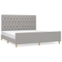 Bed frame with headboard light gray fabric 160x200 cm by vidaXL, Beds and slatted bases - Ref: Foro24-3125308, Price: 242,76 ...