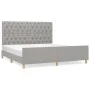 Bed frame with headboard light gray fabric 160x200 cm by vidaXL, Beds and slatted bases - Ref: Foro24-3125308, Price: 236,71 ...