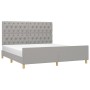 Bed frame with headboard light gray fabric 160x200 cm by vidaXL, Beds and slatted bases - Ref: Foro24-3125308, Price: 242,76 ...
