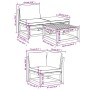 Set de muebles de jardín 4 pzs y cojines madera maciza acacia