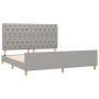 Bed frame with headboard light gray fabric 160x200 cm by vidaXL, Beds and slatted bases - Ref: Foro24-3125308, Price: 242,76 ...