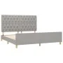 Bed frame with headboard light gray fabric 160x200 cm by vidaXL, Beds and slatted bases - Ref: Foro24-3125308, Price: 236,71 ...