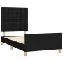 Bed frame with black fabric headboard 90x200 cm by vidaXL, Beds and slatted bases - Ref: Foro24-3125351, Price: 135,97 €, Dis...