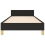 Estructura de cama con cabecero de tela negro 90x200 cm
