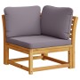 Juego de muebles jardín 6 pzas con cojines madera maciza acacia