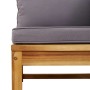 Juego de muebles jardín 6 pzas con cojines madera maciza acacia