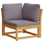 Juego de muebles jardín 6 pzas con cojines madera maciza acacia