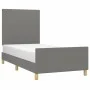 Bed frame with headboard in dark gray fabric 100x200 cm by vidaXL, Beds and slatted bases - Ref: Foro24-3124872, Price: 146,9...