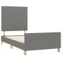 Bed frame with headboard in dark gray fabric 100x200 cm by vidaXL, Beds and slatted bases - Ref: Foro24-3124872, Price: 146,9...