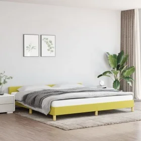 Bed frame with green fabric headboard 200x200 cm by vidaXL, Beds and slatted bases - Ref: Foro24-347446, Price: 106,30 €, Dis...