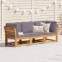Set de muebles para jardín 3 piezas con cojines madera acacia