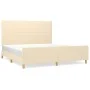 Bed frame with cream fabric headboard 180x200 cm by vidaXL, Beds and slatted bases - Ref: Foro24-3124916, Price: 267,45 €, Di...