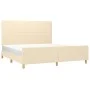 Bed frame with cream fabric headboard 180x200 cm by vidaXL, Beds and slatted bases - Ref: Foro24-3124916, Price: 267,45 €, Di...