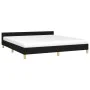 Bed frame with black fabric headboard 180x200 cm by vidaXL, Beds and slatted bases - Ref: Foro24-347433, Price: 127,58 €, Dis...