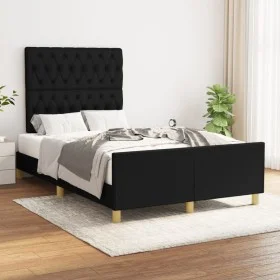 Bed frame with black fabric headboard 120x200 cm by vidaXL, Beds and slatted bases - Ref: Foro24-3125286, Price: 193,94 €, Di...
