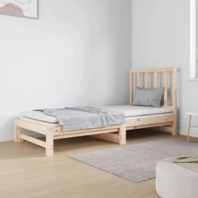 Removable sofa bed solid pine wood 2x(90x190) cm by vidaXL, Beds and slatted bases - Ref: Foro24-3124752, Price: 144,05 €, Di...