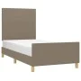 Bed frame with headboard in taupe gray fabric 100x200 cm by vidaXL, Beds and slatted bases - Ref: Foro24-3124875, Price: 139,...
