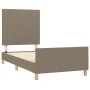 Bed frame with headboard in taupe gray fabric 100x200 cm by vidaXL, Beds and slatted bases - Ref: Foro24-3124875, Price: 139,...