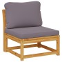 Juego de muebles jardín 7 pzas con cojines madera maciza acacia