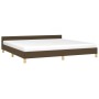 Bed frame with headboard in dark brown fabric 200x200cm by vidaXL, Beds and slatted bases - Ref: Foro24-347442, Price: 131,71...