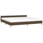 Bed frame with headboard in dark brown fabric 200x200cm by vidaXL, Beds and slatted bases - Ref: Foro24-347442, Price: 129,70...