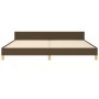 Bed frame with headboard in dark brown fabric 200x200cm by vidaXL, Beds and slatted bases - Ref: Foro24-347442, Price: 131,71...