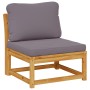 Set de muebles de jardín 4 pzs y cojines madera maciza acacia