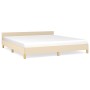 Bed frame with cream fabric headboard 180x200 cm by vidaXL, Beds and slatted bases - Ref: Foro24-347436, Price: 144,34 €, Dis...