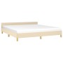 Bed frame with cream fabric headboard 180x200 cm by vidaXL, Beds and slatted bases - Ref: Foro24-347436, Price: 144,34 €, Dis...
