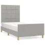 Light gray fabric bed frame with headboard 80x200 cm by vidaXL, Beds and slatted bases - Ref: Foro24-3125009, Price: 126,09 €...