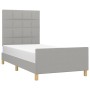 Light gray fabric bed frame with headboard 80x200 cm by vidaXL, Beds and slatted bases - Ref: Foro24-3125009, Price: 128,76 €...