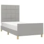 Light gray fabric bed frame with headboard 80x200 cm by vidaXL, Beds and slatted bases - Ref: Foro24-3125009, Price: 126,09 €...