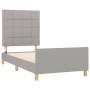 Light gray fabric bed frame with headboard 80x200 cm by vidaXL, Beds and slatted bases - Ref: Foro24-3125009, Price: 128,76 €...