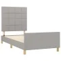 Light gray fabric bed frame with headboard 80x200 cm by vidaXL, Beds and slatted bases - Ref: Foro24-3125009, Price: 126,09 €...