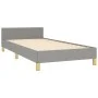 Light gray fabric bed frame with headboard 80x200 cm by vidaXL, Beds and slatted bases - Ref: Foro24-3125009, Price: 126,09 €...