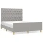Light gray fabric bed frame with headboard 140x200 cm by vidaXL, Beds and slatted bases - Ref: Foro24-3125300, Price: 228,96 ...
