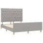 Light gray fabric bed frame with headboard 140x200 cm by vidaXL, Beds and slatted bases - Ref: Foro24-3125300, Price: 228,96 ...