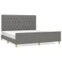 Bed frame with headboard dark gray fabric 160x200 cm by vidaXL, Beds and slatted bases - Ref: Foro24-3125309, Price: 248,99 €...