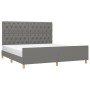 Bed frame with headboard dark gray fabric 160x200 cm by vidaXL, Beds and slatted bases - Ref: Foro24-3125309, Price: 247,09 €...