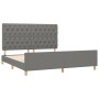 Bed frame with headboard dark gray fabric 160x200 cm by vidaXL, Beds and slatted bases - Ref: Foro24-3125309, Price: 247,09 €...