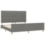 Bed frame with headboard dark gray fabric 160x200 cm by vidaXL, Beds and slatted bases - Ref: Foro24-3125309, Price: 248,99 €...