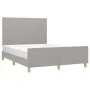 Light gray fabric bed frame with headboard 140x190 cm by vidaXL, Beds and slatted bases - Ref: Foro24-3124887, Price: 217,44 ...