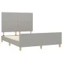 Light gray fabric bed frame with headboard 140x190 cm by vidaXL, Beds and slatted bases - Ref: Foro24-3124887, Price: 217,44 ...
