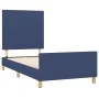 Bed frame with blue fabric headboard 90x200 cm by vidaXL, Beds and slatted bases - Ref: Foro24-3124869, Price: 140,42 €, Disc...