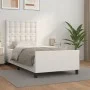 Estructura de cama con cabecero cuero sintético blanco 90x200cm de vidaXL, Camas y somieres - Ref: Foro24-3125550, Precio: 15...