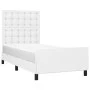 Bed frame with headboard white synthetic leather 90x200cm by vidaXL, Beds and slatted bases - Ref: Foro24-3125550, Price: 150...