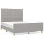 Light gray fabric bed frame with headboard 140x200 cm by vidaXL, Beds and slatted bases - Ref: Foro24-3125057, Price: 227,49 ...