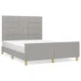 Light gray fabric bed frame with headboard 140x200 cm by vidaXL, Beds and slatted bases - Ref: Foro24-3125057, Price: 232,10 ...