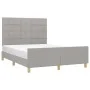 Light gray fabric bed frame with headboard 140x200 cm by vidaXL, Beds and slatted bases - Ref: Foro24-3125057, Price: 232,10 ...