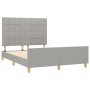 Light gray fabric bed frame with headboard 140x200 cm by vidaXL, Beds and slatted bases - Ref: Foro24-3125057, Price: 227,49 ...